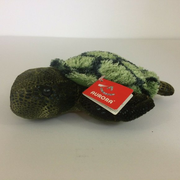 Aurora Splish Splash Green Sea Turtle Plush Mini Flopsie Stuffed Animal Toy 7" - Picture 3 of 12